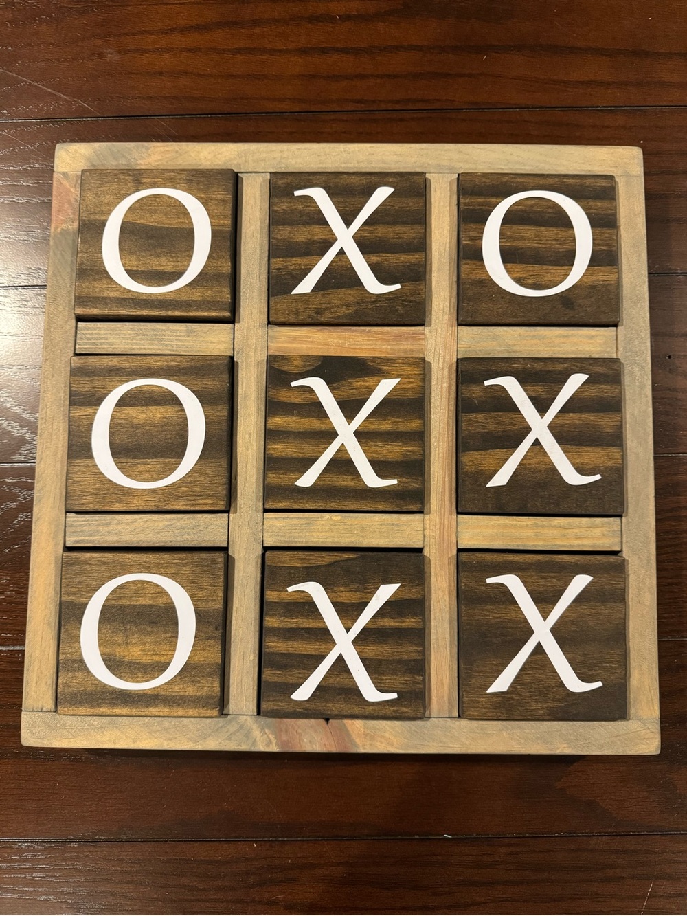 Rustic Wooden Tic Tac Toe Game Farmhouse Tabletop Decor